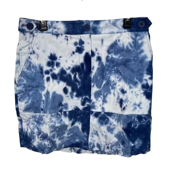 Wildfang The Essential Work Skirt In Blue Tie Dye Size Large NEW - Picture 2 of 5